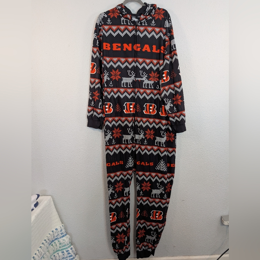 NFL Bengals Black and Orange Holiday Onesie